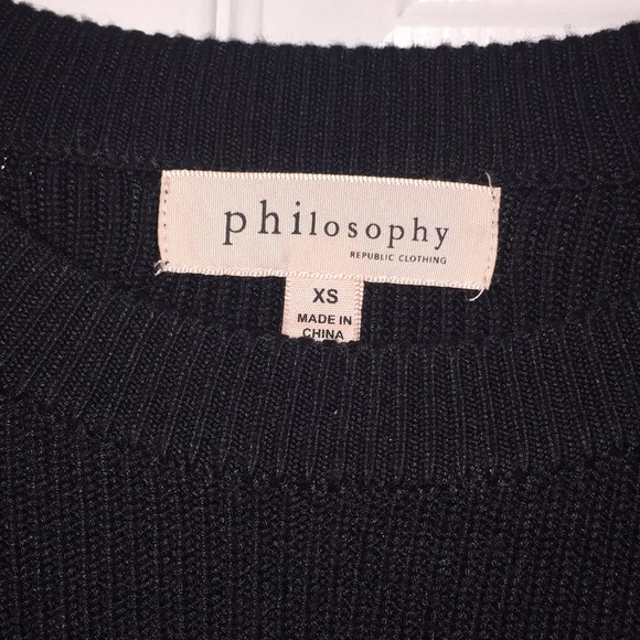 Designer Ribbed Black Bell Sleeve Top - Picture 3 of 4